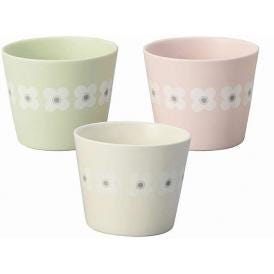 夏の贈り物お中元 お花 カップ3P プルーン 直径8.5×6.8cm