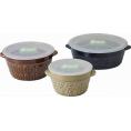 夏の贈り物お中元 高気密レンジパック3P ポルク S（12×9.9×6cm・280ml）・M（14.6×12.4×6.7cm・580ml）・L（17.8×15.2×5.5cm・660ml）×各1