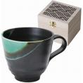 春の贈り物 釉彩 マグ（木箱入） 緑 直径9.7×8.5cm