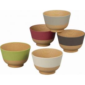 夏の贈り物お中元 やさしい彩り 抗菌汁椀5客 直径10.8×7cm ★食器洗い乾燥機可
