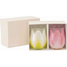 夏の贈り物お中元 チューリップグラスペア 直径6.7×10.2cm