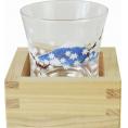 夏の贈り物お中元 冷感桝酒グラス 富士紅葉 グラス（直径6.5×6.5cm）・枡（8×8×3.5cm）×各1