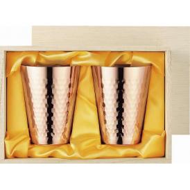 春の贈り物 純銅タンブラー350ml ペア（木箱入） 食楽工房 直径8.1×10.5cm
