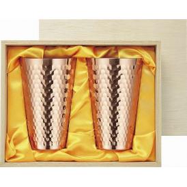 春の贈り物 純銅タンブラー450ml ペア（木箱入） 食楽工房 直径8.2×13.2cm