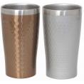 夏の贈り物お中元 ペアメタルサーモタンブラー340ml リュクス ブロンズ&シルバー 直径7.5×13cm