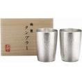 夏の贈り物お中元 本錫タンブラー180ml ベルクペア（桐箱入） 直径6.2×8.5cm