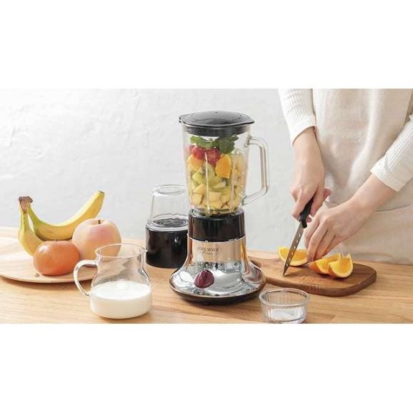 夏の贈り物お中元 ブラックチタンミル＆ジュースミキサー フカイ 17×17×32.5cm（ミキサー750ml・ミル250ml） ★コードの長さ：1.4m　★消費電力：200W（50/60Hz）02