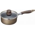 春の贈り物 IH対応ガラス蓋付片手鍋16cm ブラナーノ2 1.4L 本体：アルミニウム合金（内面フッ素樹脂加工ダイヤモンドコート・外面焼付塗装）、底面：ステンレス鋼、蓋：強化ガラス