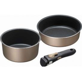 夏の贈り物お中元 IH対応着脱ハンドル鍋2点セット ブラナーノ2 フライパン18cm・鍋16cm（1.5L）・着脱ハンドル（約17cm）×各1