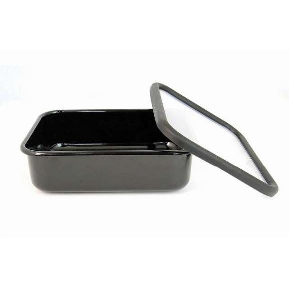 夏の贈り物お中元 抗菌琺瑯ブラック浅型角容器1.35L HANAKO 20×16×6cm02