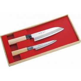 夏の贈り物お中元 鎚起包丁2本組セット（三徳包丁・ぺティナイフ） 関藤平 三徳包丁：刃渡り16.5cm、ペティナイフ：刃渡り12cm