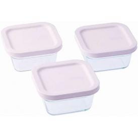 夏の贈り物お中元 スクエア（400ml）3P グラスロック 11.7×11.7×6cm