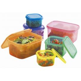 夏の贈り物お中元 電子レンジ対応保存容器6pc ビタプラ 大（13.3×9.8×6.7cm・550ml）・中（8.5×8.5×6cm・240ml）・小（7×7×4.4cm・120ml）×各2