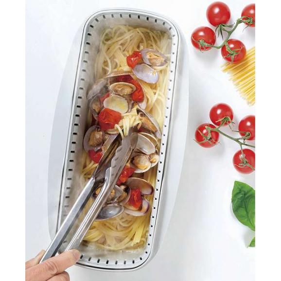 夏の贈り物お中元 電子レンジスチームパスタメーカー グレー 29×14.4×10cm（本体容量：2L、中容器：1.3L）02