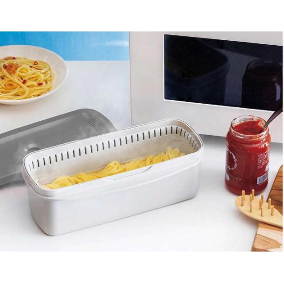夏の贈り物お中元 電子レンジスチームパスタメーカー グレー 29×14.4×10cm（本体容量：2L、中容器：1.3L）03