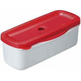 夏の贈り物お中元 電子レンジスチームパスタメーカー レッド 29×14.4×10cm（本体容量：2L、中容器：1.3L）