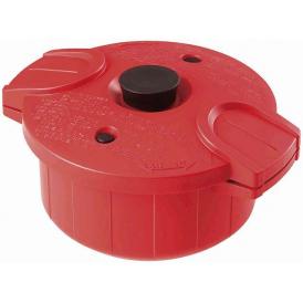 夏の贈り物お中元 電子レンジ圧力鍋 極み味 レッド 25.1×21.2×13.7cm 2.3L ポリプロピレン、ポリアセタール、シリコーン、テフロン樹脂、鉄、ステンレス鋼