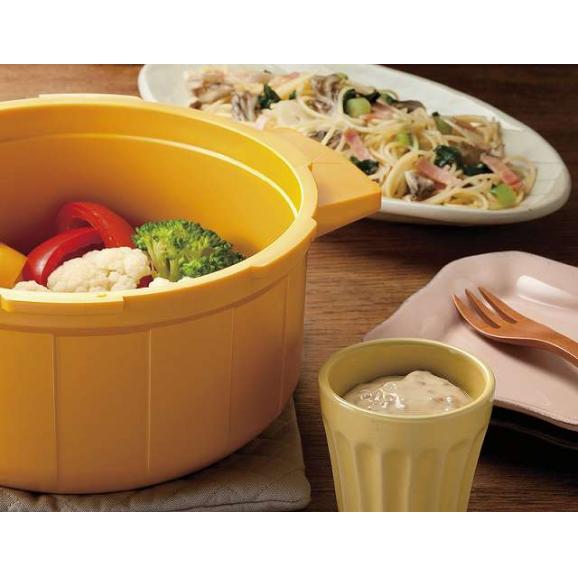 夏の贈り物お中元 電子レンジ圧力鍋 極み味 イエロー 25.1×21.2×13.7cm 2.3L ポリプロピレン、ポリアセタール、シリコーン、テフロン樹脂、鉄、ステンレス鋼02