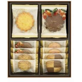 夏の贈り物お中元 クッキーコレクション メリーチョコレート クッキー（カカオ・バター・チョコレートチップ・ストロベリーチョコレートチップ・ジャンドゥヤ&ホワイト・ダージリンティー）×各2