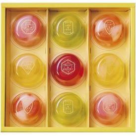 夏の贈り物お中元 ピッコロドルチェ ひととえ ピーチ＆グレープフルーツ味・アップル＆パイン味・マンゴー＆ライチ味・レモン＆ライム味（各52g）×各2、カシス＆ストロベリー味（52g）×1