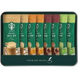 夏の贈り物お中元 プレミアムミックスギフト スターバックス 抹茶ラテ（24g）・キャラメルラテ（23g）・カフェモカ（22g）・カフェラテ（18g）×各2