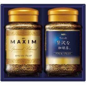 夏の贈り物お中元 プレミアムインスタントコーヒーギフト AGF ちょっと贅沢な珈琲店ブラジルブレンド・マキシムスペシャルブレンド（各65g）×各1