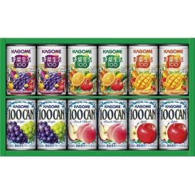 夏の贈り物お中元 すこやかファミリーギフト カゴメ 野菜生活100（オリジナル・ベリーサラダ・マンゴーサラダ）・100CAN（アップル・ピーチブレンド・グレープ）（各160g）×各2
