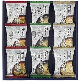 夏の贈り物お中元 道場六三郎 フリーズドライ ギフト ろくさん亭 きのこのお吸物ひき雲仕立・わかめと油あげの味噌汁・かきたま味噌汁赤だし仕立×各3