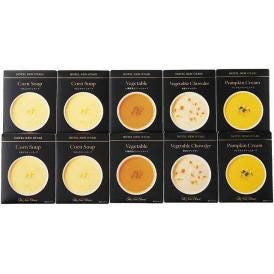夏の贈り物お中元 レトルトスープセット ホテルニューオータニ つぶ入りコーンスープ（150g）×4、野菜のチャウダー・10種野菜のクリームスープ・パンプキンクリームスープ（各150g）×各2