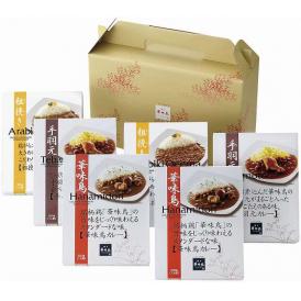 夏の贈り物お中元 カレーセット 6食入 博多華味鳥 華味鳥カレー・手羽元カレー（各200g）・粗挽きキーマカレー（160g）×各2