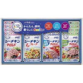 夏の贈り物お中元 シーチキンSmileギフト はごろもフーズ シーチキンSmile（マイルド・Lフレーク・オイル不使用マイルド・食塩不使用マイルド）（各50g）×各4