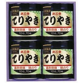 夏の贈り物お中元 遠赤焙焼 味のりてりやき 浜乙女 味付のり（10切70枚）×4