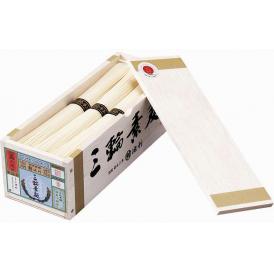 夏の贈り物お中元 三輪素麺（ミニチュア木箱入） 池利 そうめん（50g）×9束