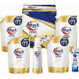 夏の贈り物お中元 アタックZEROギフト 花王 アタックZERO詰替用（770g）×4、アタックZERO（580g）・キュキュットクリア除菌（220ml）×各1