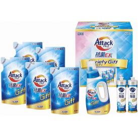 夏の贈り物お中元 アタック抗菌EXバラエティーギフト 花王 アタック抗菌EX詰替用（590g）×5、キュキュットクリア除菌（220ml）×2、アタック抗菌EX（750g）×1