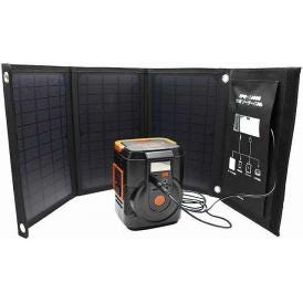 夏の贈り物お中元 これだけで安心！簡単ポータブル電源＆ソーラーパネルセット Solpa ポータブル電源：11×11.9×15.9cm、ソーラーパネル：82×29×25cm ★ポータブル電源：リチウムイ