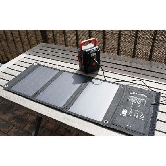 夏の贈り物お中元 これだけで安心！簡単ポータブル電源＆ソーラーパネルセット Solpa ポータブル電源：11×11.9×15.9cm、ソーラーパネル：82×29×25cm ★ポータブル電源：リチウムイ02