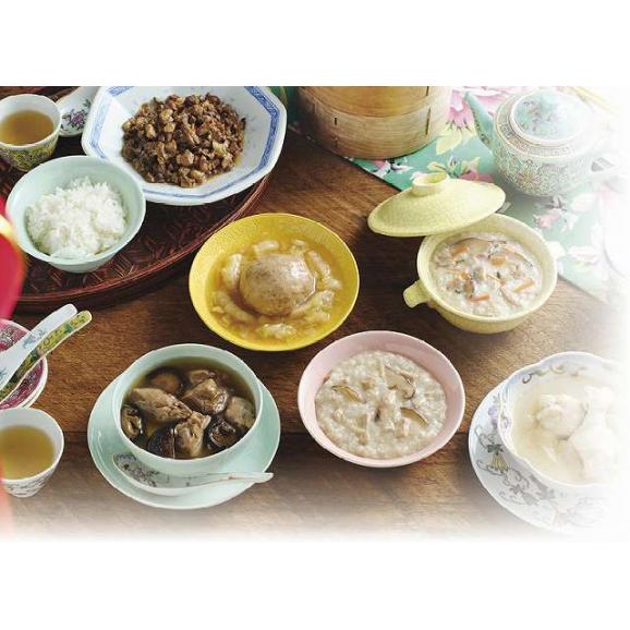 夏の贈り物お中元 台湾セット IZAMESHI 鹹粥（シエンジョウ）・香菇痩肉粥（シャングーショウロウジョウ）（各340g）・獅子頭（シーズトウ）（220g）・麻油?（マーヨージー）（190g）・香菇02