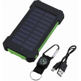 夏の贈り物お中元 ソーラー&USBパワーチャージャー セーブインダストリー 7.5×2.4×14cm ★電源：ソーラー充電・USB充電　★カラビナフック・方位磁石・マイクロUSBプラグケーブル付　★リ