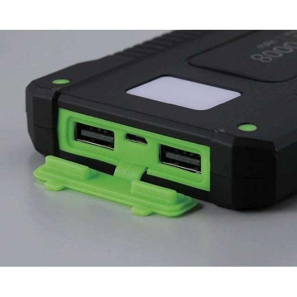 夏の贈り物お中元 ソーラー&USBパワーチャージャー セーブインダストリー 7.5×2.4×14cm ★電源：ソーラー充電・USB充電　★カラビナフック・方位磁石・マイクロUSBプラグケーブル付　★リ02
