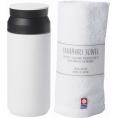 夏の贈り物お中元 ボトル340ml＆今治タオル AMli HOME ホワイト ボトル：直径6.5×16.7cm、ウォッシュタオル：34×30cm ★保温効力：55℃以上（6時間）、保冷効力：9℃以下（