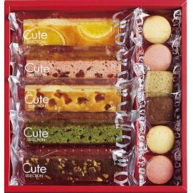 夏の贈り物お中元 キュートセレクション ひととえ クッキー（ストロベリー・レモン）×各2、ケーキ（オレンジ・ミックスベリー・キャラメルアップル・抹茶ショコラ）・クッキー（ショコラ・アールグレイ）・ニュ
