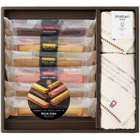 夏の贈り物お中元 グリーンモードエコドットタオル＆スティックケーキギフト 今治タオル＆スイーツ フェイスタオル（34×80cm）・ウォッシュタオル（34×35cm）・スティックケーキ（プレーン・チョコ