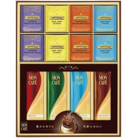 夏の贈り物お中元 ドリップコーヒー＆ティーバッグ 詰合せギフト モンカフェ＆トワイニング シュープリームプリンスオブウェールズ・トラディショナルイングリッシュブレックファスト・アールグレイクラシック・