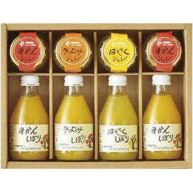 夏の贈り物お中元 100%ピュアジュース&ジュレギフトセット 伊藤農園 ピュアジュース（みかん）（180ml）・ピュアフルーツ寒天ジュレ（みかん）（90g）×各2、ピュアジュース（きよみ・はっさく）（