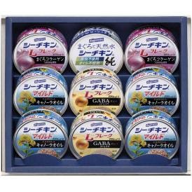 夏の贈り物お中元 シーチキンギフト はごろもフーズ シーチキンマイルドキャノーラオイル（70g）×4、シーチキンLフレーク（コラーゲン入り・GABA入り）（各70g）×各2、まぐろと天然水で作ったシー