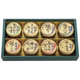 夏の贈り物お中元 日本全国うまいものめぐり 磯じまん 京都九条ねぎ味噌・三重磯のり・和歌山南高梅かつお（各90g）・長野柿の木茸（85g）・青森牛蒡やわらか煮（55g）・秋田鳥海山麓ふき・静岡鰹でんぶ