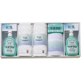 夏の贈り物お中元 石鹸・キッチン洗剤ギフト ウタマロ ウタマロキッチン（300ml）・今治ウォッシュタオル（28×30cm）×各2、ウタマロ石鹸（133g）・マイクロファイバークロス（中国）（25×2