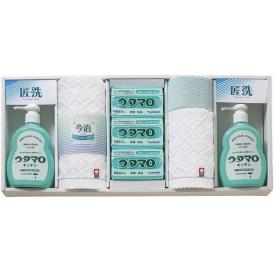 夏の贈り物お中元 石鹸・キッチン洗剤ギフト ウタマロ ウタマロ石鹸（133g）×3、ウタマロキッチン（300ml）・今治ウォッシュタオル（28×30cm）×各2、マイクロファイバークロス（中国）（25