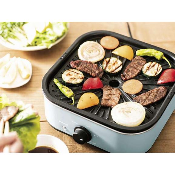 夏の贈り物お中元 コンパクトグリル鍋 ピーコック 鍋使用時：30.4×26.4×20.7cm、焼肉プレート使用時：24×25.7×10.9cm ★レシピ付　★コードの長さ：1.4m　★消費電力：60002